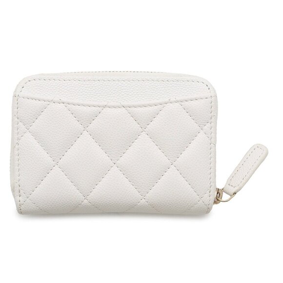 CHANEL Authentic White Caviar Leather Logo Wallet - Picture 3 of 9